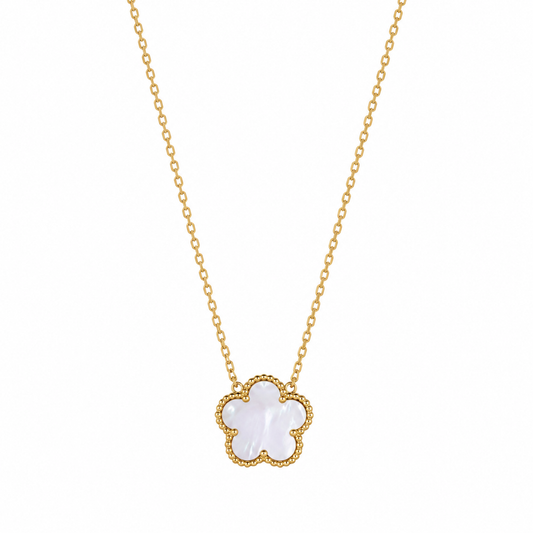 The Gold “Snow” Clover Necklace