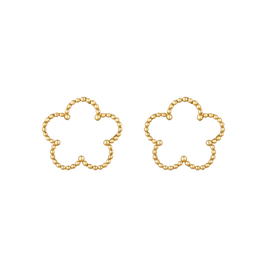 The Gold “Snow” Clover Earrings