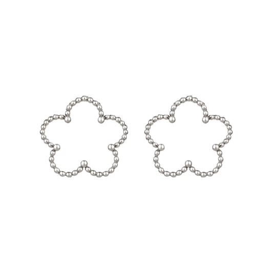 The Silver “Snow” Clover Earrings