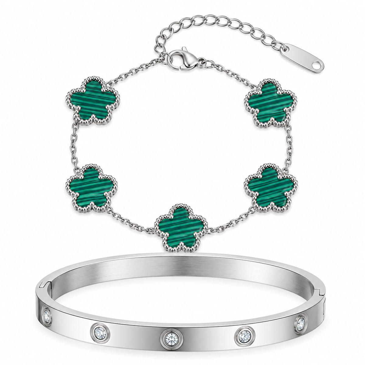 The Silver “Emerald” Clover Stack