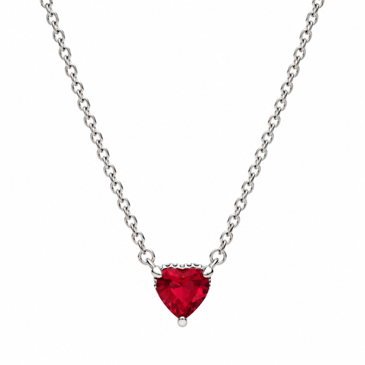 The “Ruby Red” Heart Necklace