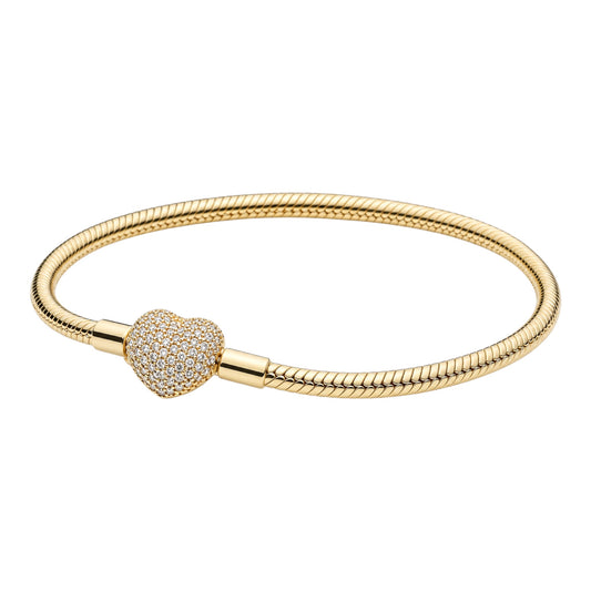 The Gold “Diamond Heart” Charm Bracelet