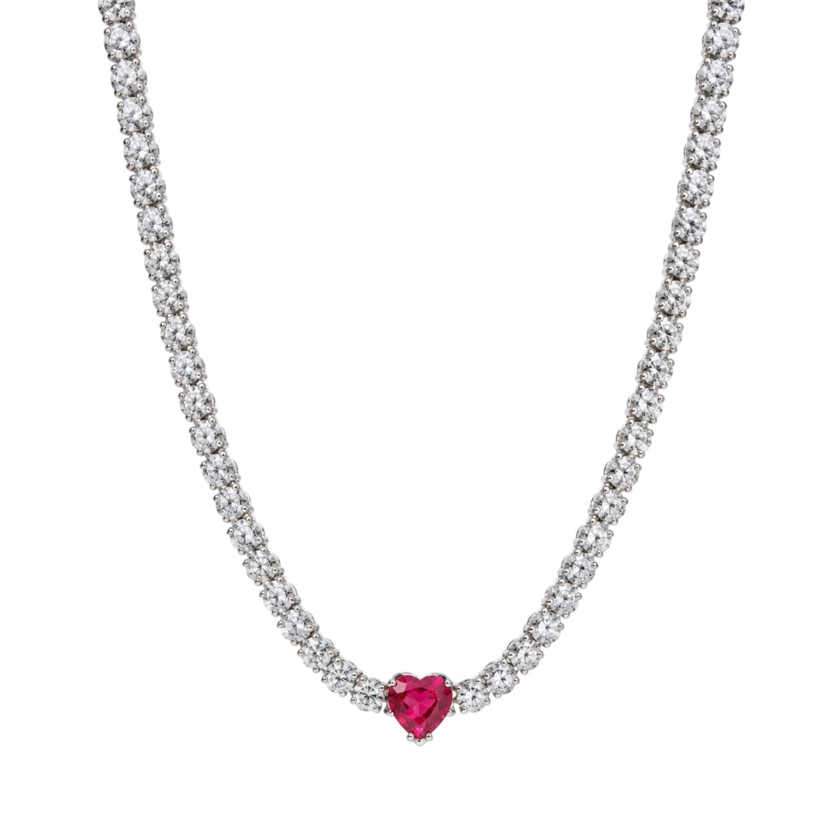 The Red Heart Diamond Tennis Choker