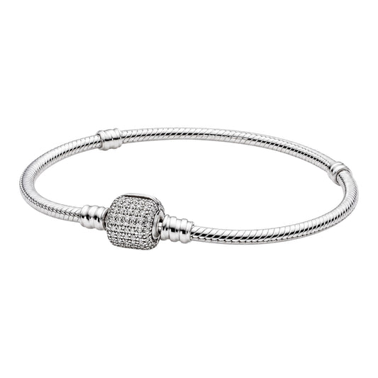 The “Pavé Barrel” Charm Bracelet