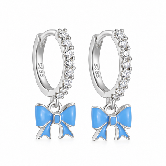 The Baby Blue Diamond Bow Huggies