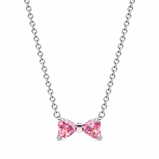 The Sparkle Pink Bow Necklace