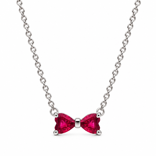 The Sparkle Red Bow Necklace