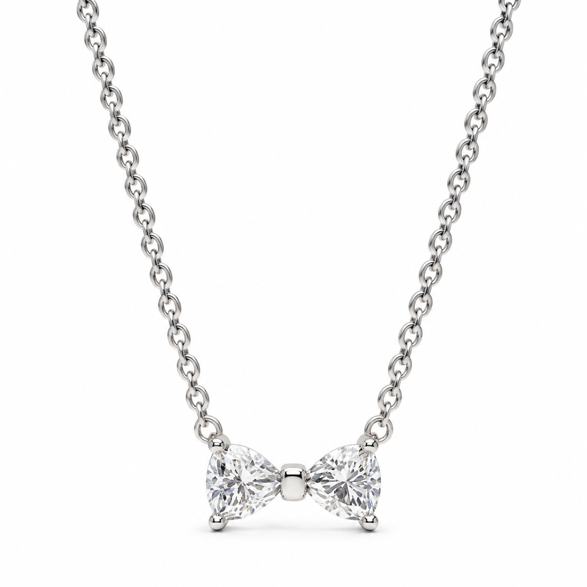 The Sparkle Silver Bow Necklace