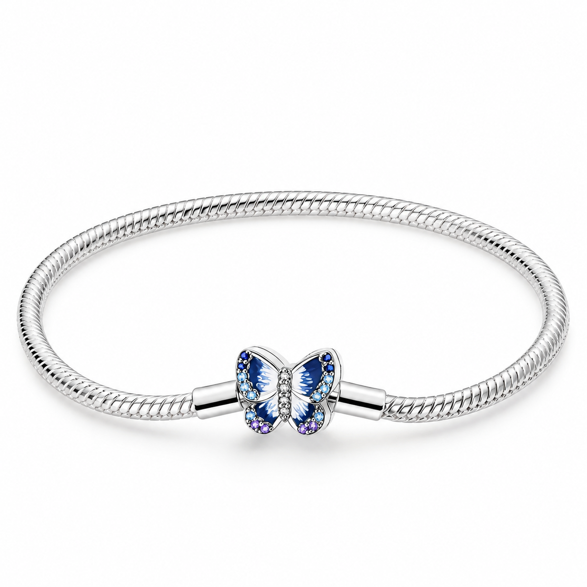 The “Blue Sparkle” Butterfly Charm Bracelet