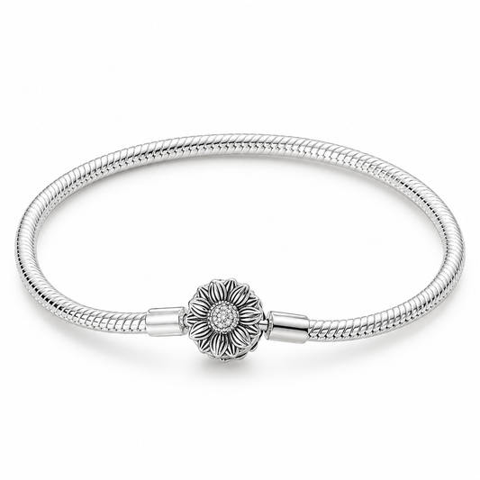 The Silver Diamond “Sunflower” Charm Bracelet
