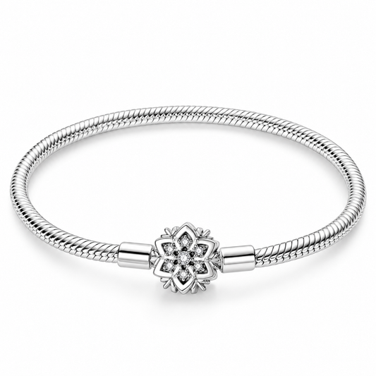 The Silver Diamond “Snowflake” Charm Bracelet