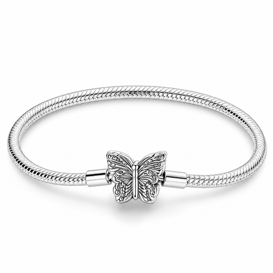 The Plain Silver “Butterfly” Charm Bracelet