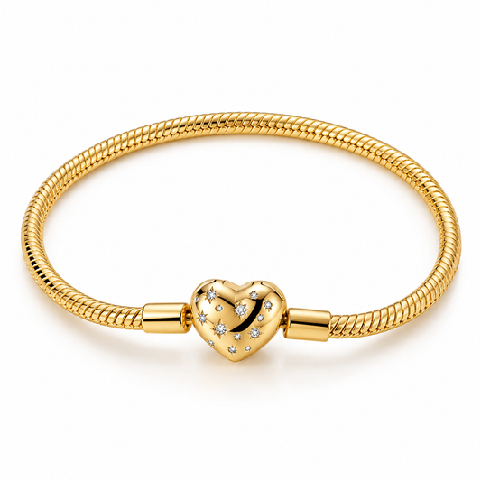 The Gold “Starry Heart” Charm Bracelet