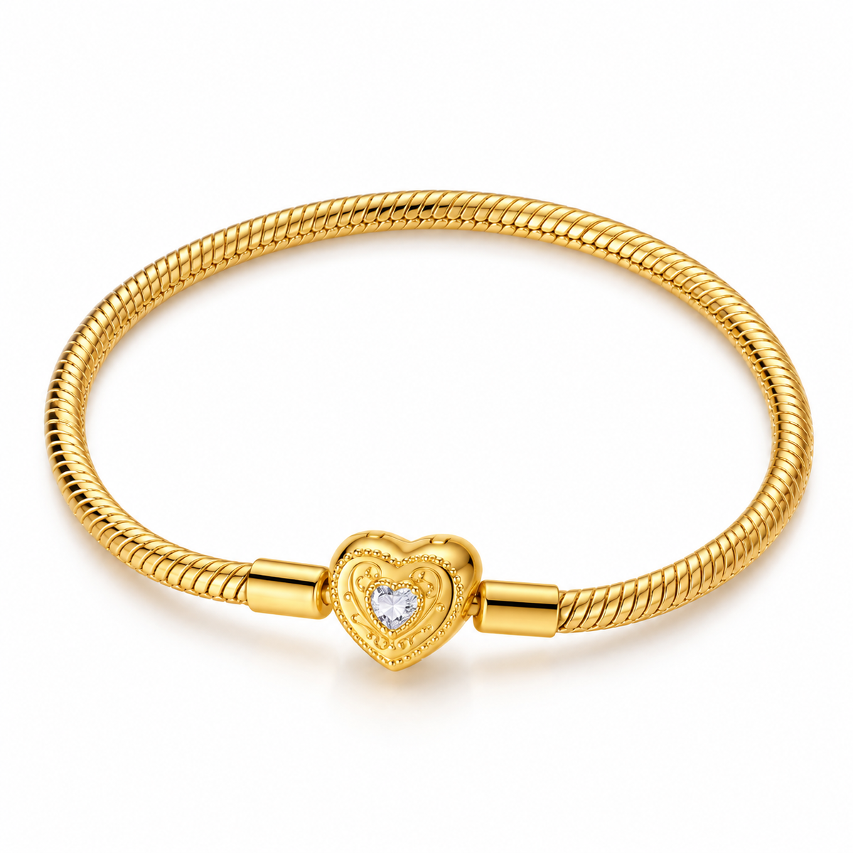 The Gold “Double Heart” Charm Bracelet