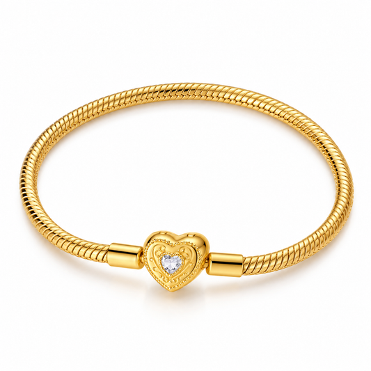 The Gold “Double Heart” Charm Bracelet