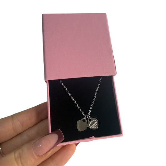 The Double Silver Heart “Talia” Necklace