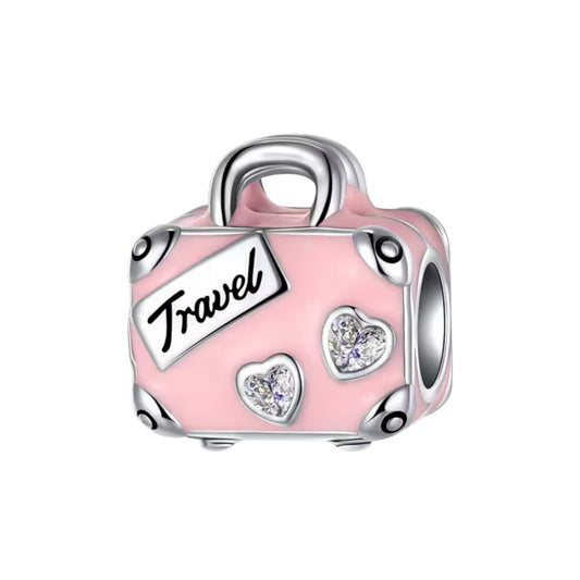 Diamond Pink Suitcase Charm
