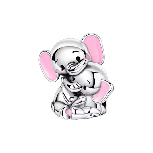 Mother And Baby Elephant Charm