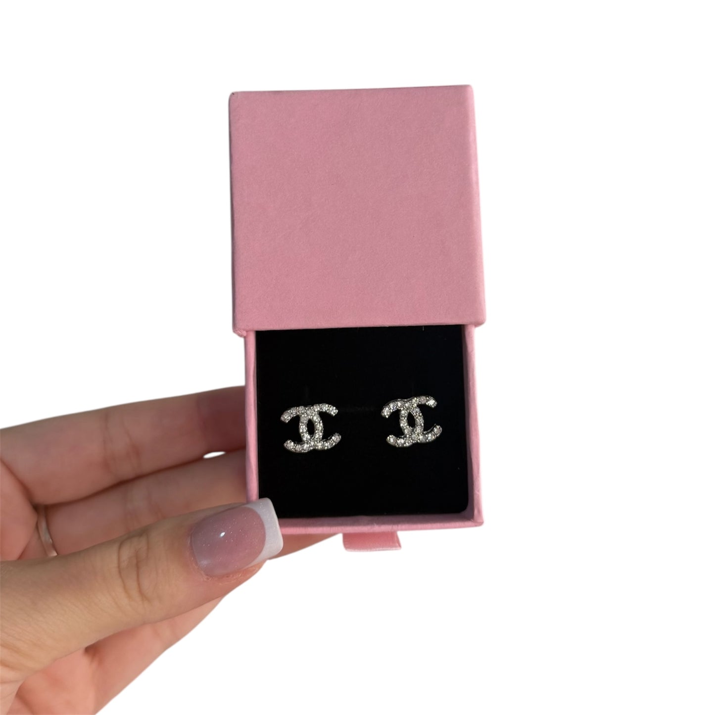 Silver CC earrings