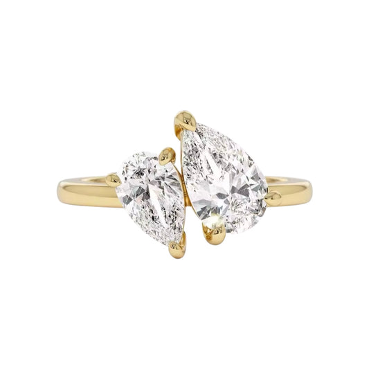 The Gold Amour Twin Pear Ring